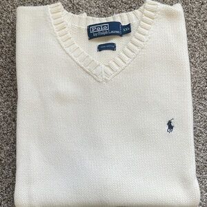 Polo by Ralph Lauren Men's V-Neck Cream Sweater